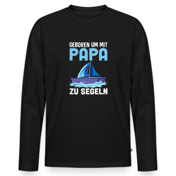 Papa Segeln Meer - Männer Premium Bio Langarmshirt - Schwarz - Vorne - Nico (187cm)