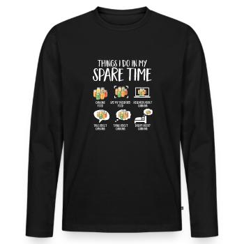 Canning, canning, canning, preserving food - Men's Premium Organic Long Sleeve Shirt - black - Front - Nico (187cm)