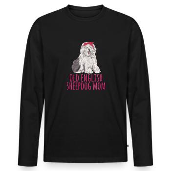 Old English Sheepdog Sheepie Bobtail - Men's Premium Organic Long Sleeve Shirt - black - Front - Nico (187cm)