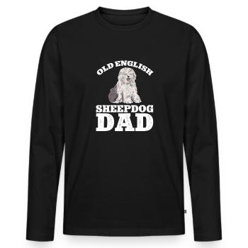 Old English Sheepdog Sheepie Bobtail - Men's Premium Organic Long Sleeve Shirt - black - Front - Nico (187cm)