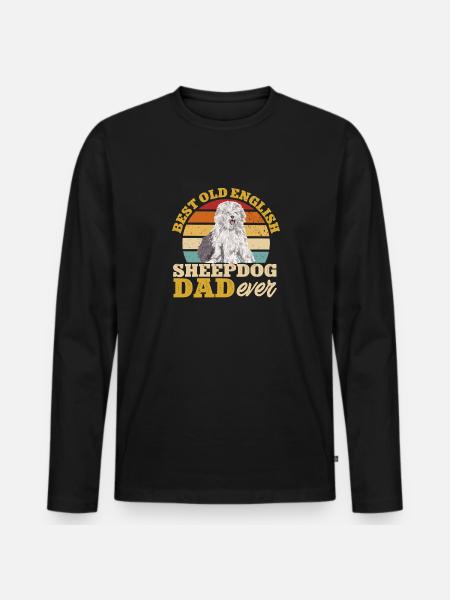 Old English Sheepdog Sheepie Bobtail - Men's Premium Organic Long Sleeve Shirt - black