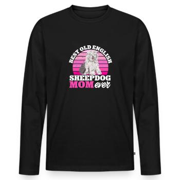 Old English Sheepdog Sheepie Bobtail - Men's Premium Organic Long Sleeve Shirt - black - Front - Nico (187cm)