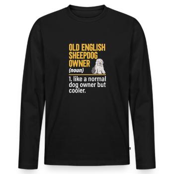 Old English Sheepdog Sheepie Bobtail - Men's Premium Organic Long Sleeve Shirt - black - Front - Nico (187cm)