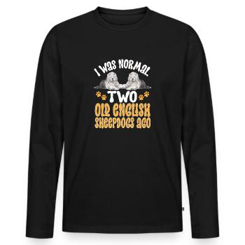Old English Sheepdog Sheepie Bobtail - Men's Premium Organic Long Sleeve Shirt - black - Front - Nico (187cm)