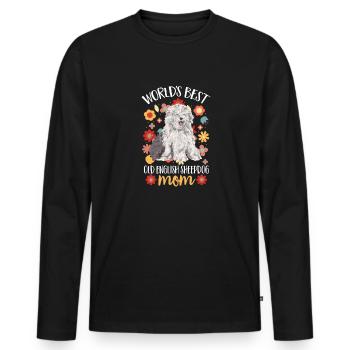 Old English Sheepdog Sheepie Bobtail - Men's Premium Organic Long Sleeve Shirt - black - Front - Nico (187cm)