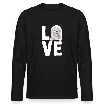 Old English Sheepdog Sheepie Bobtail - Men's Premium Organic Long Sleeve Shirt - black - Front - Nico (187cm)