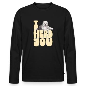 Old English Sheepdog Sheepie Bobtail - Men's Premium Organic Long Sleeve Shirt - black - Front - Nico (187cm)