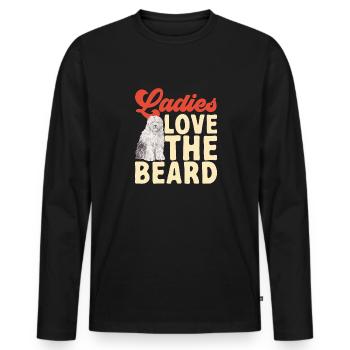 Old English Sheepdog Sheepie Bobtail - Men's Premium Organic Long Sleeve Shirt - black - Front - Nico (187cm)