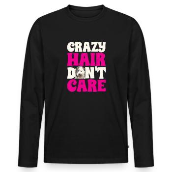 Old English Sheepdog Sheepie Bobtail - Men's Premium Organic Long Sleeve Shirt - black - Front - Nico (187cm)