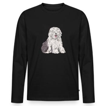 Old English Sheepdog Sheepie Bobtail - Men's Premium Organic Long Sleeve Shirt - black - Front - Nico (187cm)