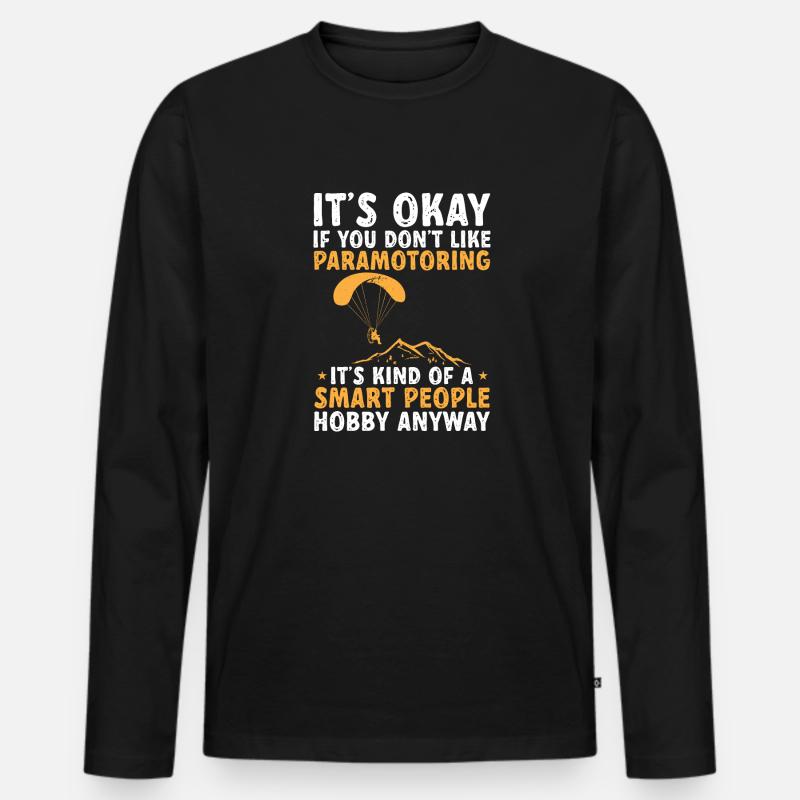 Paramotor Motorized paraglider - Men's Premium Organic Long Sleeve Shirt - black