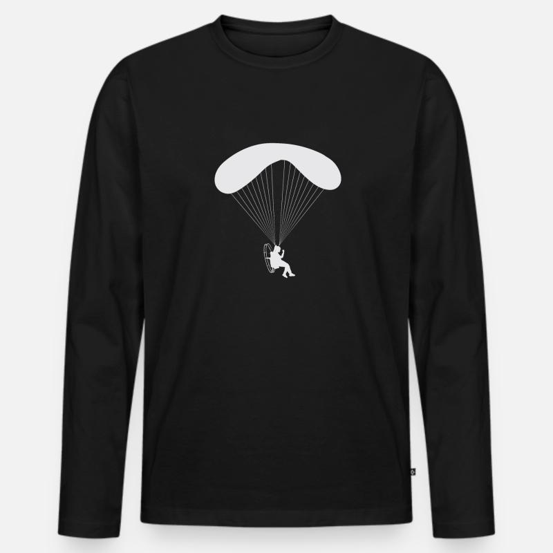 Paramotor Motorized paraglider - Men's Premium Organic Long Sleeve Shirt - black