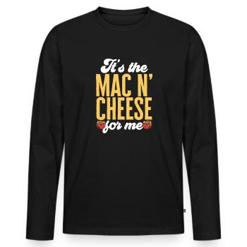 Macaroni Cheese Lover Mac And Cheese - Men's Premium Organic Long Sleeve Shirt - black - Front - Nico (187cm)