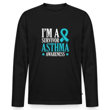 Ich Bin Ein Überlebender Unterstützen Sie Den - Männer Premium Bio Langarmshirt - Schwarz - Vorne - Nico (187cm)