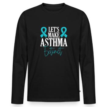 Lasst Uns Asthma Ausrotten Asthmakrieger - Männer Premium Bio Langarmshirt - Schwarz - Vorne - Nico (187cm)