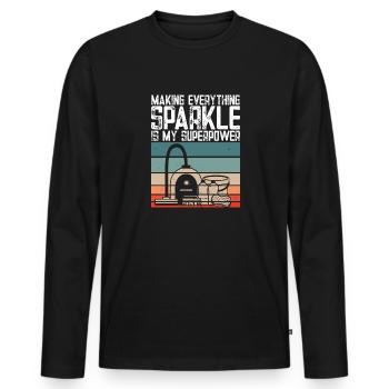 Haushaltshilfe Reinigungskraft Haushälterin - Männer Premium Bio Langarmshirt - Schwarz - Vorne - Nico (187cm)
