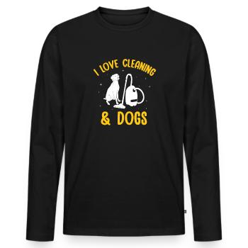 Aide domestique, femme de ménage, femme de ménage - T-shirt manches longues Premium bio Homme - noir - Devant - Nico (187cm)