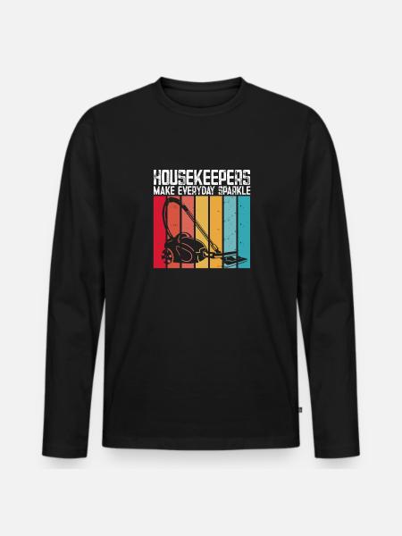 Domestic help, cleaner, housekeeper - Men's Premium Organic Long Sleeve Shirt - black