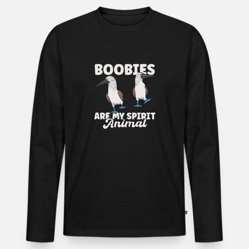 Blaufußtölpel Blue-footed Booby Seevogel - Männer Premium Bio Langarmshirt - Schwarz