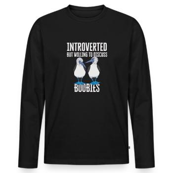 Blue-footed Booby Seabird Blue-footed Booby Seabird - Men's Premium Organic Long Sleeve Shirt - black - Front - Nico (187cm)