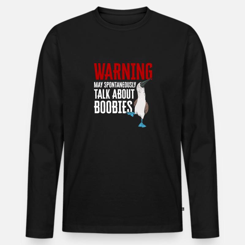 Blaufußtölpel Blue-footed Booby Seevogel - Männer Premium Bio Langarmshirt - Schwarz