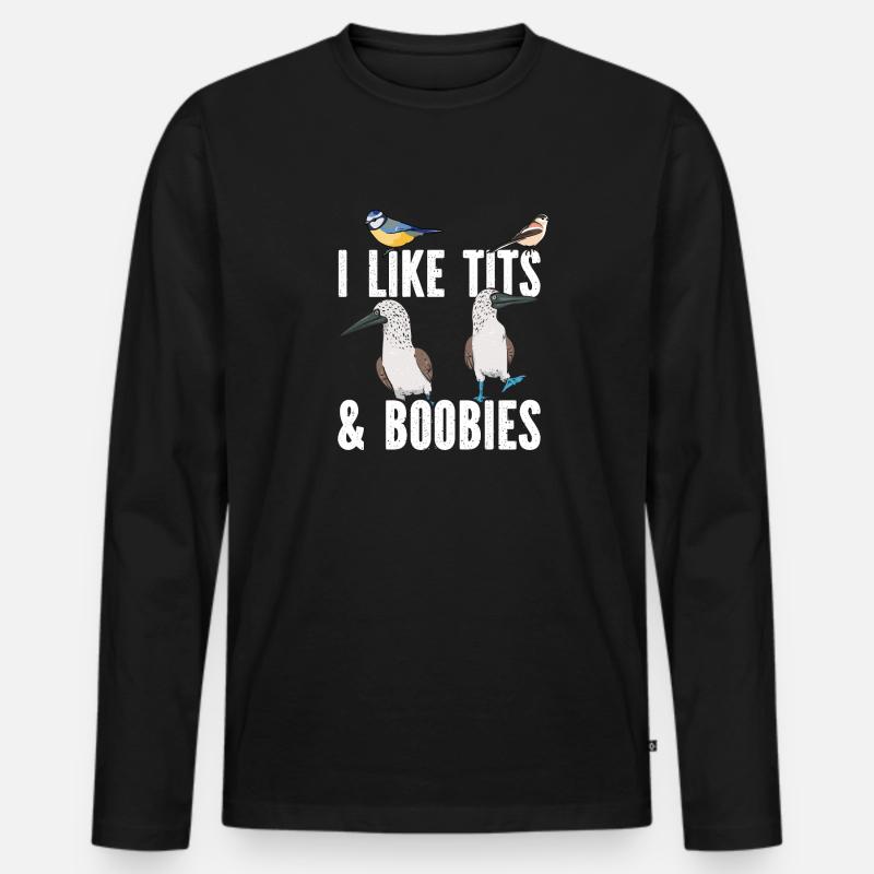 Blaufußtölpel Blue-footed Booby Seevogel - Männer Premium Bio Langarmshirt - Schwarz