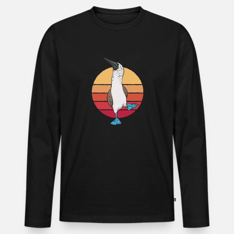 Blaufußtölpel Blue-footed Booby Seevogel - Männer Premium Bio Langarmshirt - Schwarz