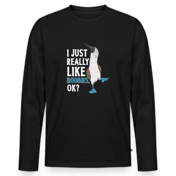 Blue-footed Booby Seabird Blue-footed Booby Seabird - Men's Premium Organic Long Sleeve Shirt - black - Front - Nico (187cm)