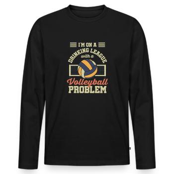 Funny Drinking League With A Volleyball Player Spi - Männer Premium Bio Langarmshirt - Schwarz - Vorne - Nico (187cm)