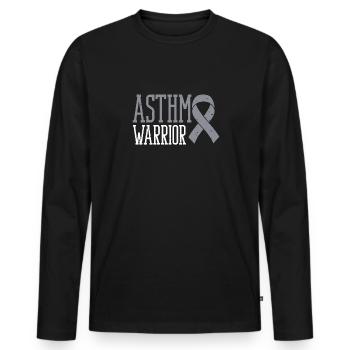 Asthma-krieger Asthmakrieger Wheezy - Männer Premium Bio Langarmshirt - Schwarz - Vorne - Nico (187cm)