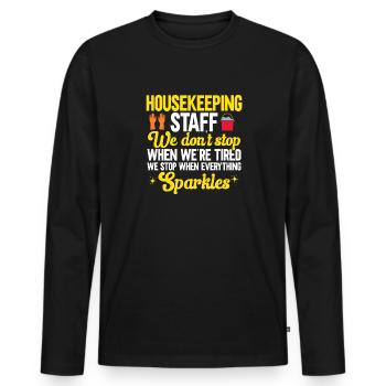 Haushaltshilfe Reinigungskraft Haushälterin - Männer Premium Bio Langarmshirt - Schwarz - Vorne - Nico (187cm)