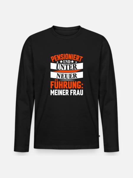 Rente Ruhestand Shirt - Männer Premium Bio Langarmshirt - Schwarz