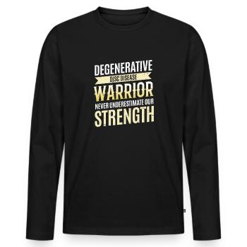 Degenerative Bandscheibenkrankheit Krieger Ddd - Männer Premium Bio Langarmshirt - Schwarz - Vorne - Nico (187cm)