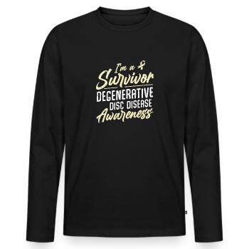 Degenerative Awareness Month - Men's Premium Organic Long Sleeve Shirt - black - Front - Nico (187cm)