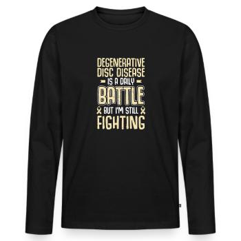 Ddd Warrior Degenerative Disc Disease - Men's Premium Organic Long Sleeve Shirt - black - Front - Nico (187cm)