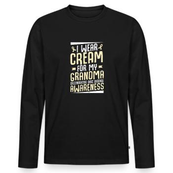 I wear cream for my grandma degenerative - Men's Premium Organic Long Sleeve Shirt - black - Front - Nico (187cm)