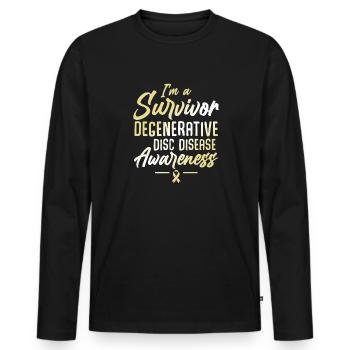 I'm a survivor month of awareness - Men's Premium Organic Long Sleeve Shirt - black - Front - Nico (187cm)