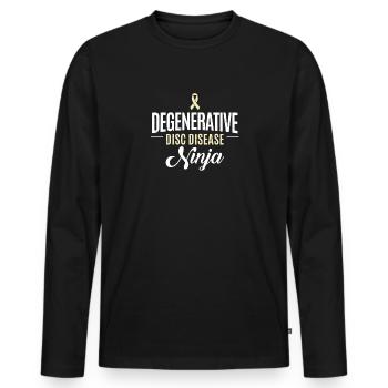 Support Degenerative Month - Men's Premium Organic Long Sleeve Shirt - black - Front - Nico (187cm)