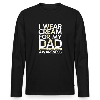 I wear cream for my father - consciousness - Men's Premium Organic Long Sleeve Shirt - black - Front - Nico (187cm)