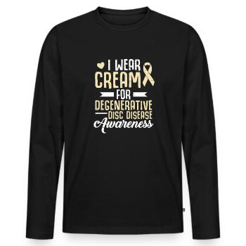 I wear cream for the month of degenerative - Men's Premium Organic Long Sleeve Shirt - black - Front - Nico (187cm)