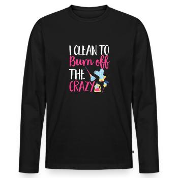 Haushaltshilfe Reinigungskraft Haushälterin - Männer Premium Bio Langarmshirt - Schwarz - Vorne - Nico (187cm)