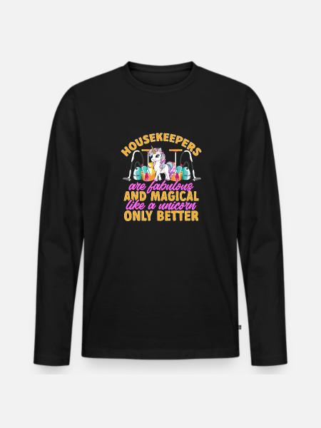 Domestic help, cleaner, housekeeper - Men's Premium Organic Long Sleeve Shirt - black