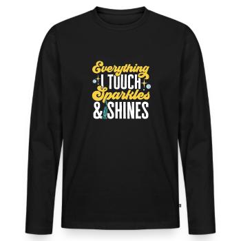Aide domestique, femme de ménage, femme de ménage - T-shirt manches longues Premium bio Homme - noir - Devant - Nico (187cm)