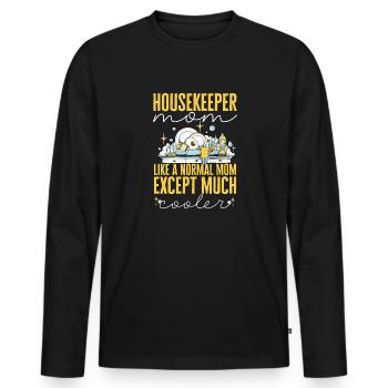 Domestic help, cleaner, housekeeper - Men's Premium Organic Long Sleeve Shirt - black - Front - Nico (187cm)