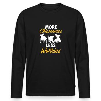 Chiweenie Chien - T-shirt manches longues Premium bio Homme - noir - Devant - Nico (187cm)