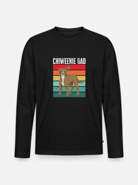 Chiweenie Chien - T-shirt manches longues Premium bio Homme - noir