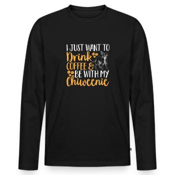 Chiweenie Chien - T-shirt manches longues Premium bio Homme - noir - Devant - Nico (187cm)