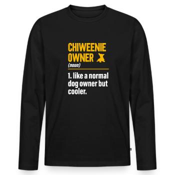 Chiweenie Chien - T-shirt manches longues Premium bio Homme - noir - Devant - Nico (187cm)