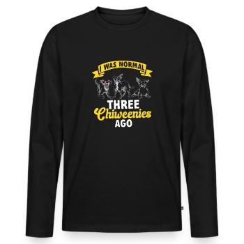 Chiweenie Chien - T-shirt manches longues Premium bio Homme - noir - Devant - Nico (187cm)