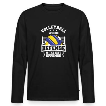 Volleyball Where Defense Is The Best Offense Sette - Männer Premium Bio Langarmshirt - Schwarz - Vorne - Nico (187cm)
